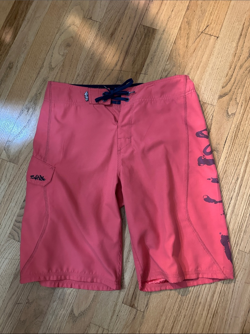 Pink Salt Life Board Shorts with Side Graphic Size 30 New with Tags
